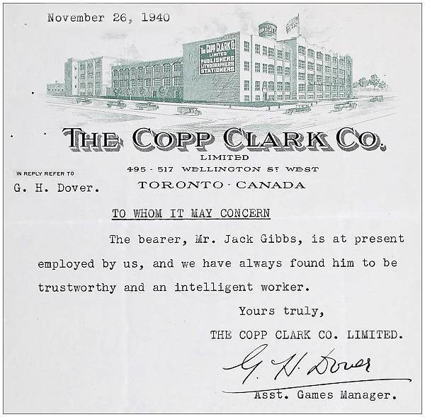 The Copp Clark Co., Toronto 26 Nov 1940