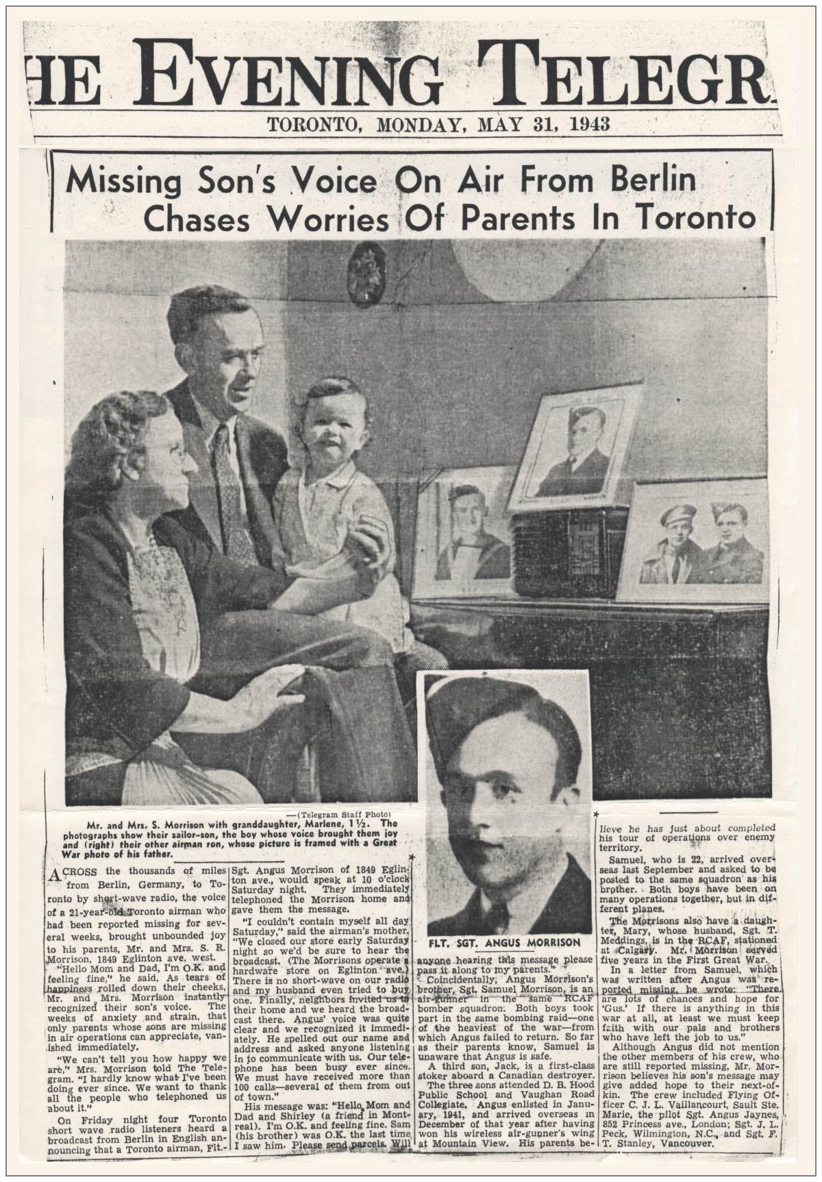 The Evening Telegram - 31 may 1943 - Toronto