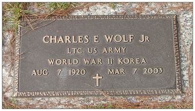Headstone - 2nd Lt. - Bombardier - Charles Elmer Wolf Jr.